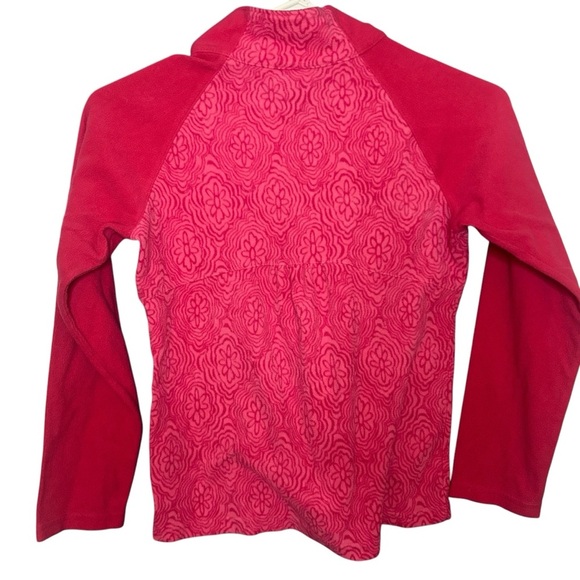 Columbia Fleece quarter zip sweatshirt floral medium 10/12 pink - Picture 6 of 9